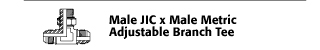 Male JIC x Male Metric Adjustable Branch Tee